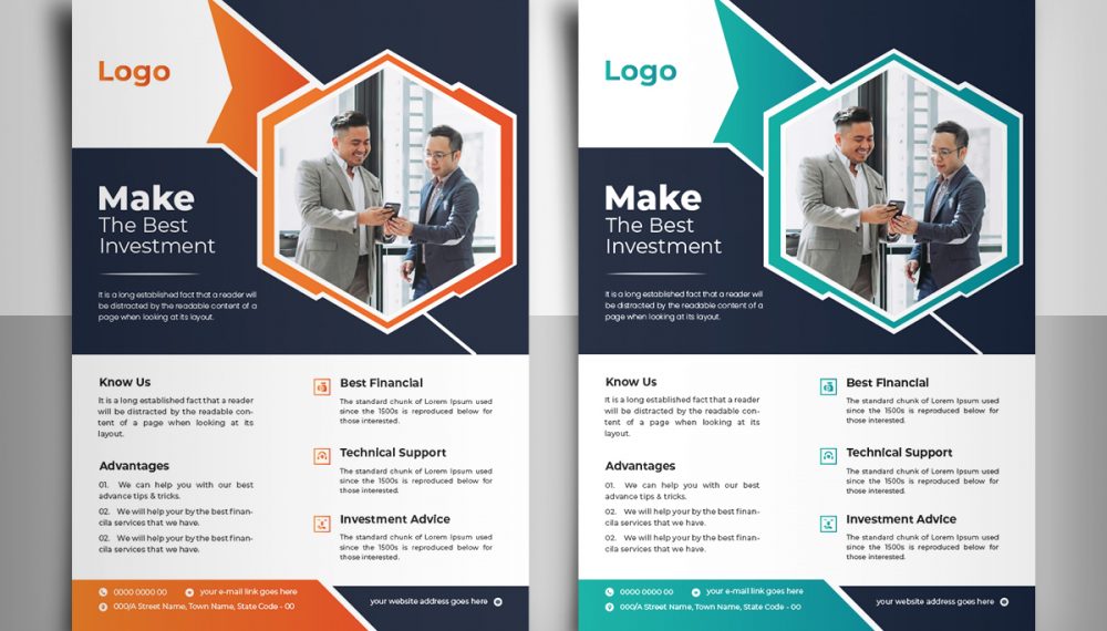 Business Flyer Corporate Flyer poster flyer Template pamphlet brochure cover design layout space for photo background, vector illustration template in A4 size